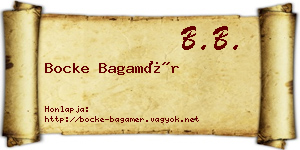 Bocke Bagamér névjegykártya